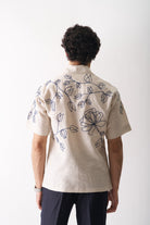 Mens Hand Embroidered Pure Linen Shirt - Floral Serenade - CiceroniShirtCultura Studio