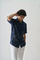 Mens Hand Embroidered Pure Linen Shirt - Imperial Accent - CiceroniShirtCultura Studio