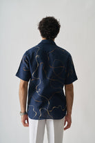 Mens Hand Embroidered Pure Linen Shirt - Imperial Accent - CiceroniShirtCultura Studio