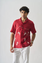 Mens Hand Embroidered Pure Linen Shirt - Tribal Tales - CiceroniShirtCultura Studio