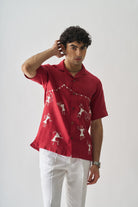 Mens Hand Embroidered Pure Linen Shirt - Tribal Tales - CiceroniShirtCultura Studio