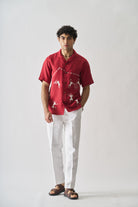 Mens Hand Embroidered Pure Linen Shirt - Tribal Tales - CiceroniShirtCultura Studio