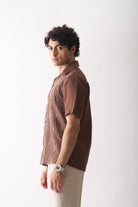 Mens Hand Embroidered Pure Linen Shirt - Woodland Breeze - CiceroniShirtCultura Studio