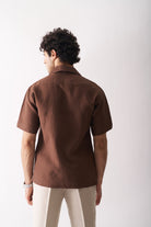 Mens Hand Embroidered Pure Linen Shirt - Woodland Breeze - CiceroniShirtCultura Studio