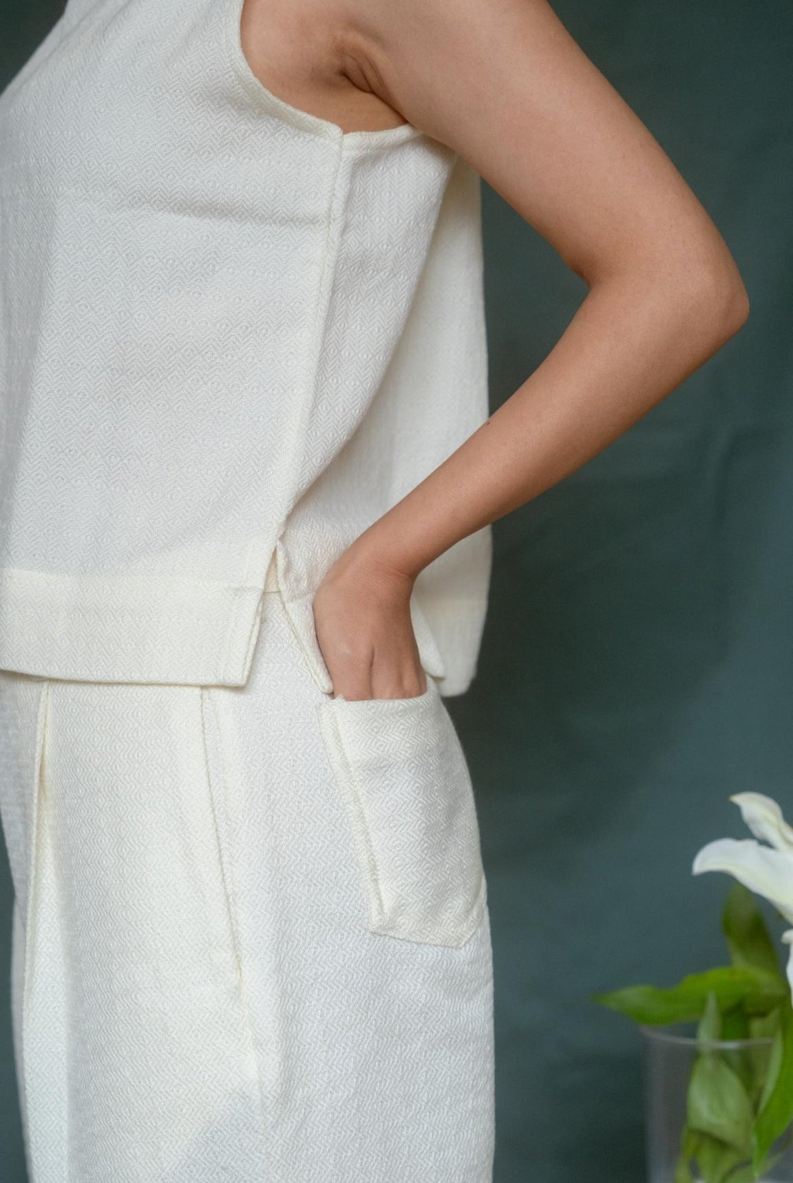 Merino Pants - White - CiceroniPantswith N.