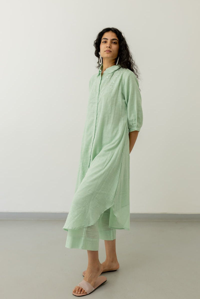Mint Cotton Tunic and Pants Set - CiceroniCo-ord SetSilai Studio