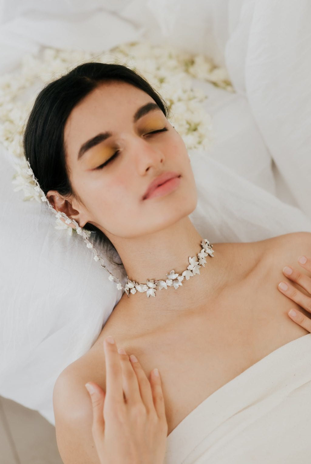 Mogra Choker Neckpiece - Silver - CiceroniAarjavee