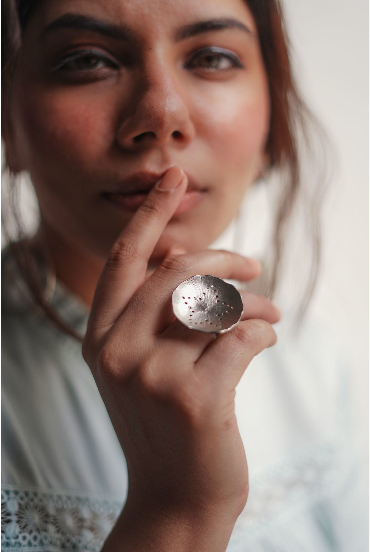 Mogra Solid Ring in Silver - CiceroniAarjavee