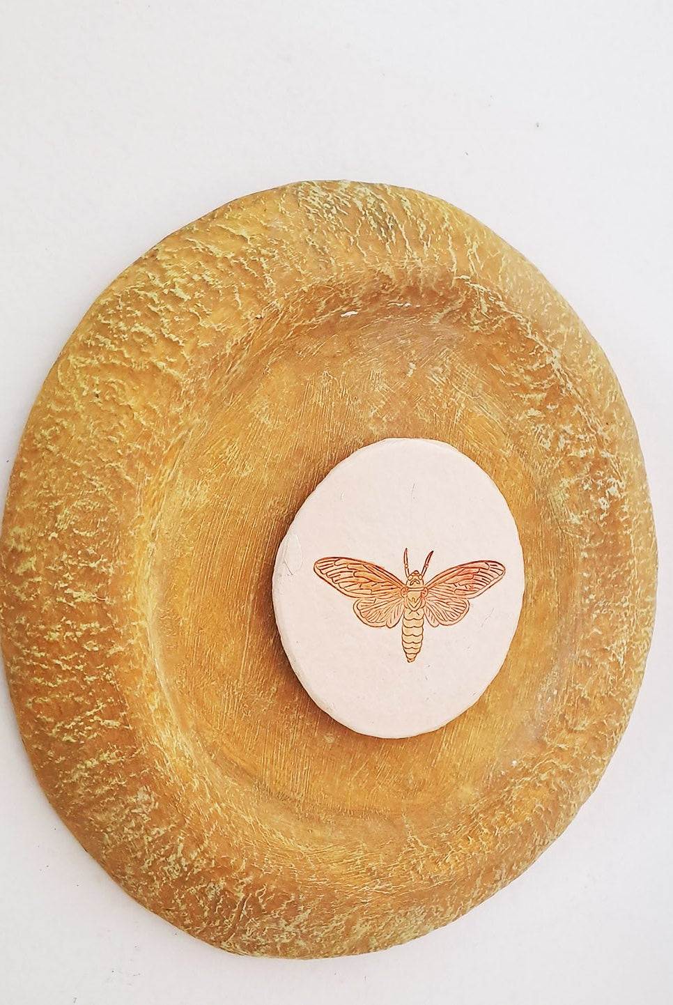 Moth Wall Plate - Ochre Yellow - CiceroniWall ArtAranya Earthcraft