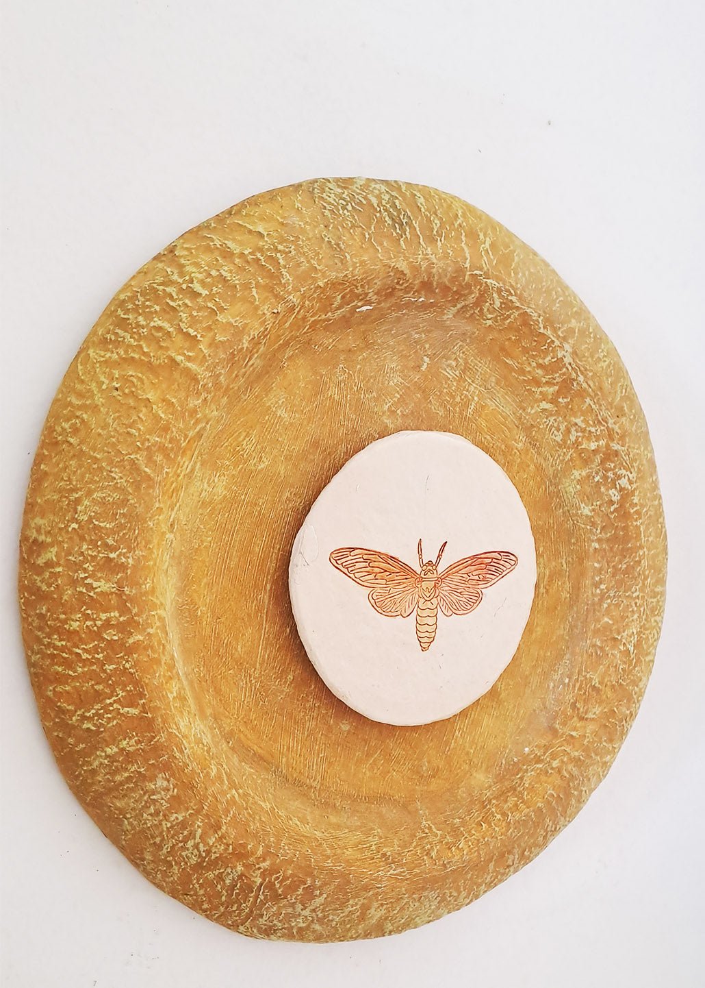 Moth Wall Plate - Ochre Yellow - CiceroniWall ArtAranya Earthcraft