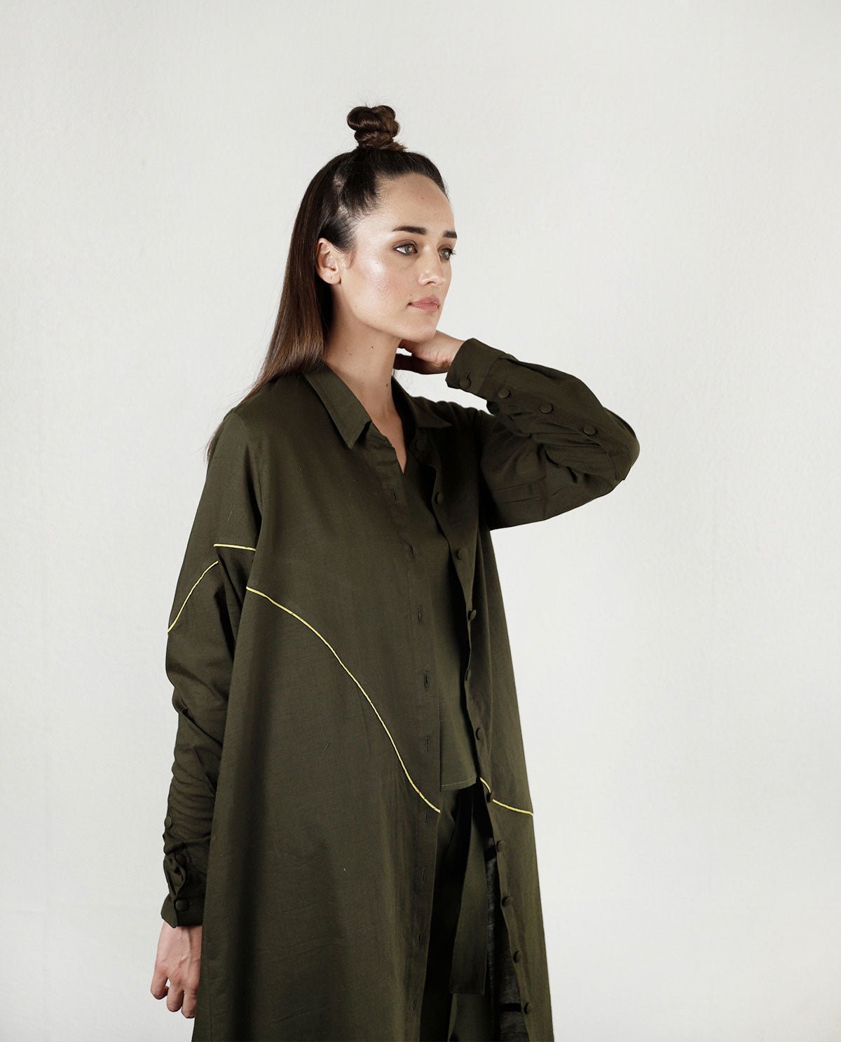 Movement Olive Overlay Shirt - CiceroniShirtsRias Jaipur