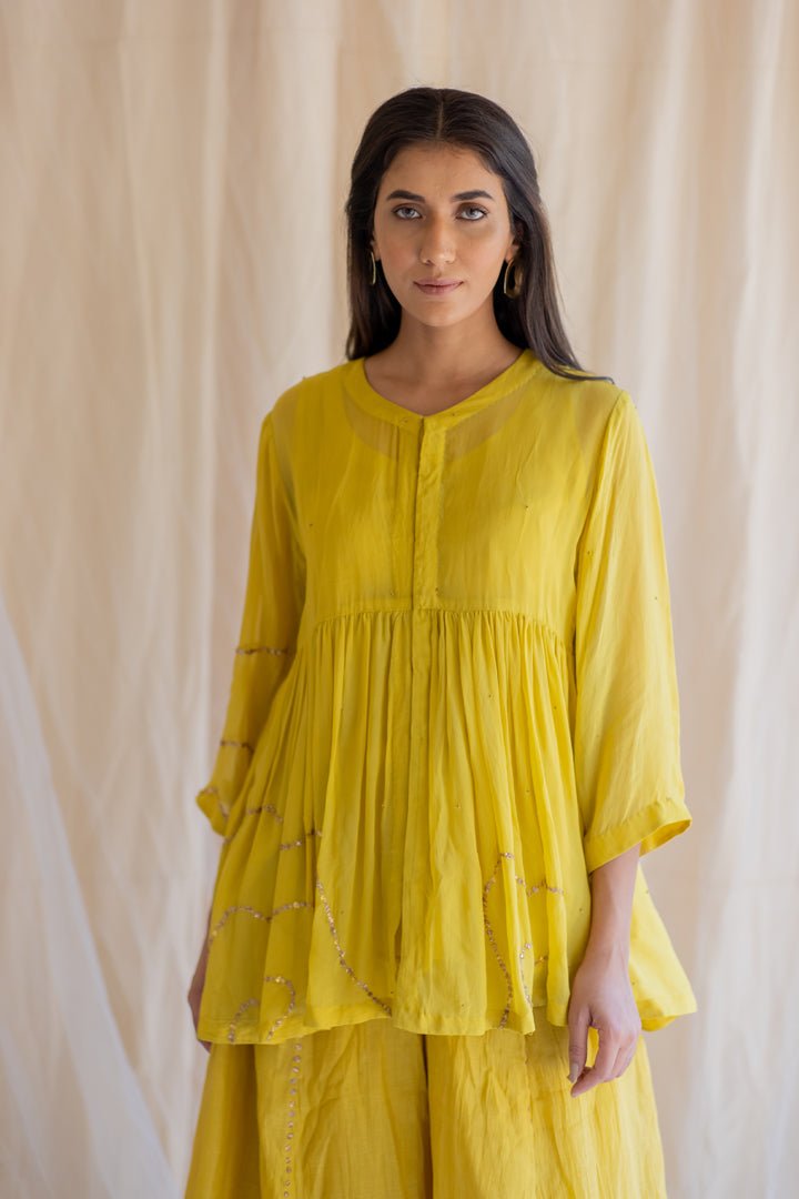 Mustard Nayab Gharara Set - CiceroniNirjara
