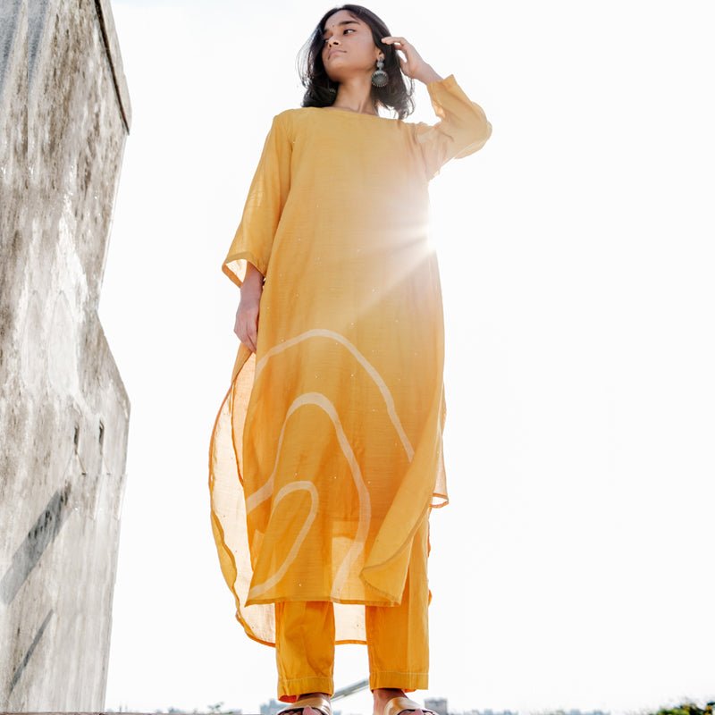 Mustard Yellow Arsa Kurta with Pants - CiceroniNirjara