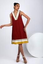 Muyu - Shoulder Tab Sleeveless A-Line Dress - CiceroniDressesMadder Much