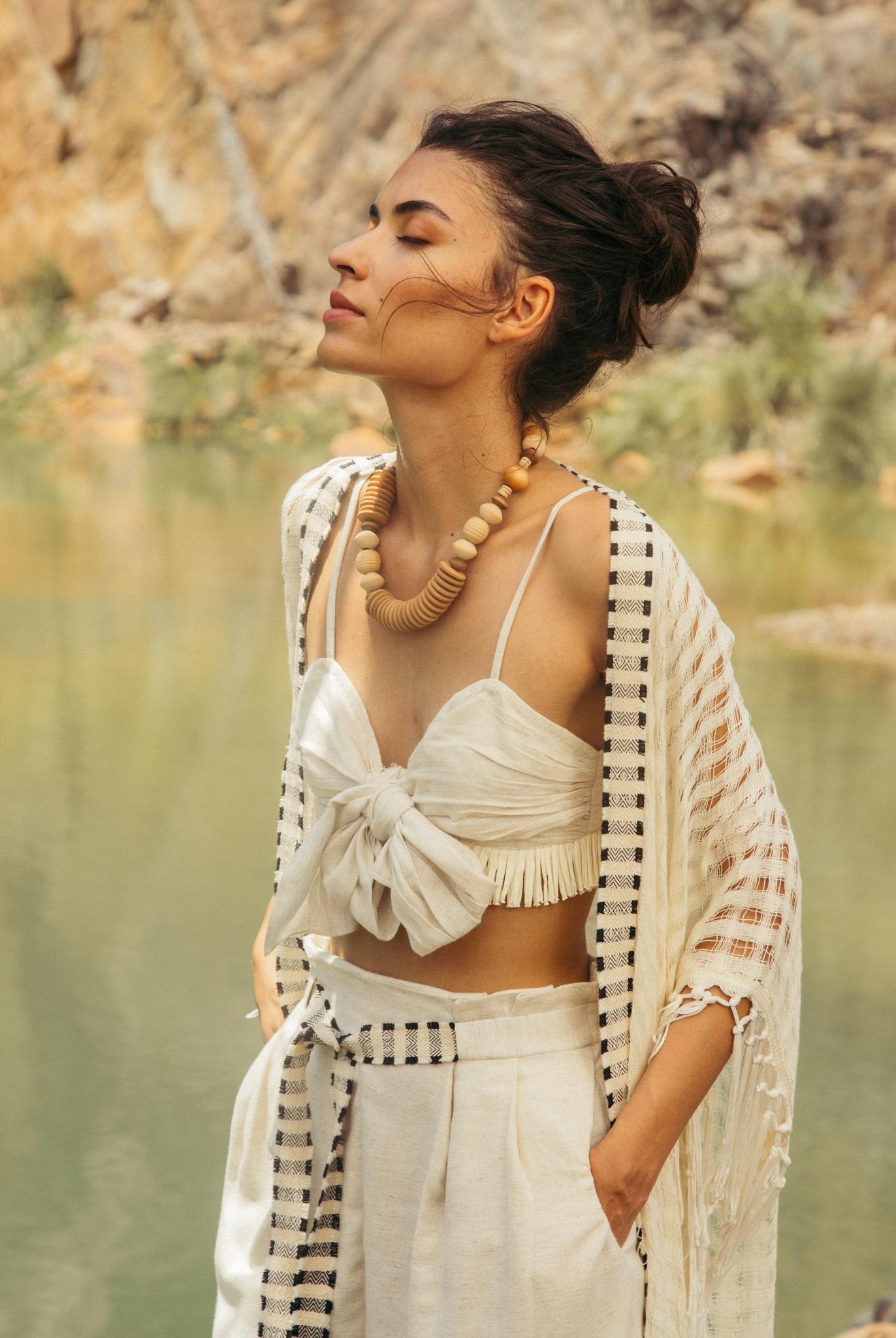 Natural Coloured Fringe Set - CiceroniCo-ord SetPriyanca Khanna