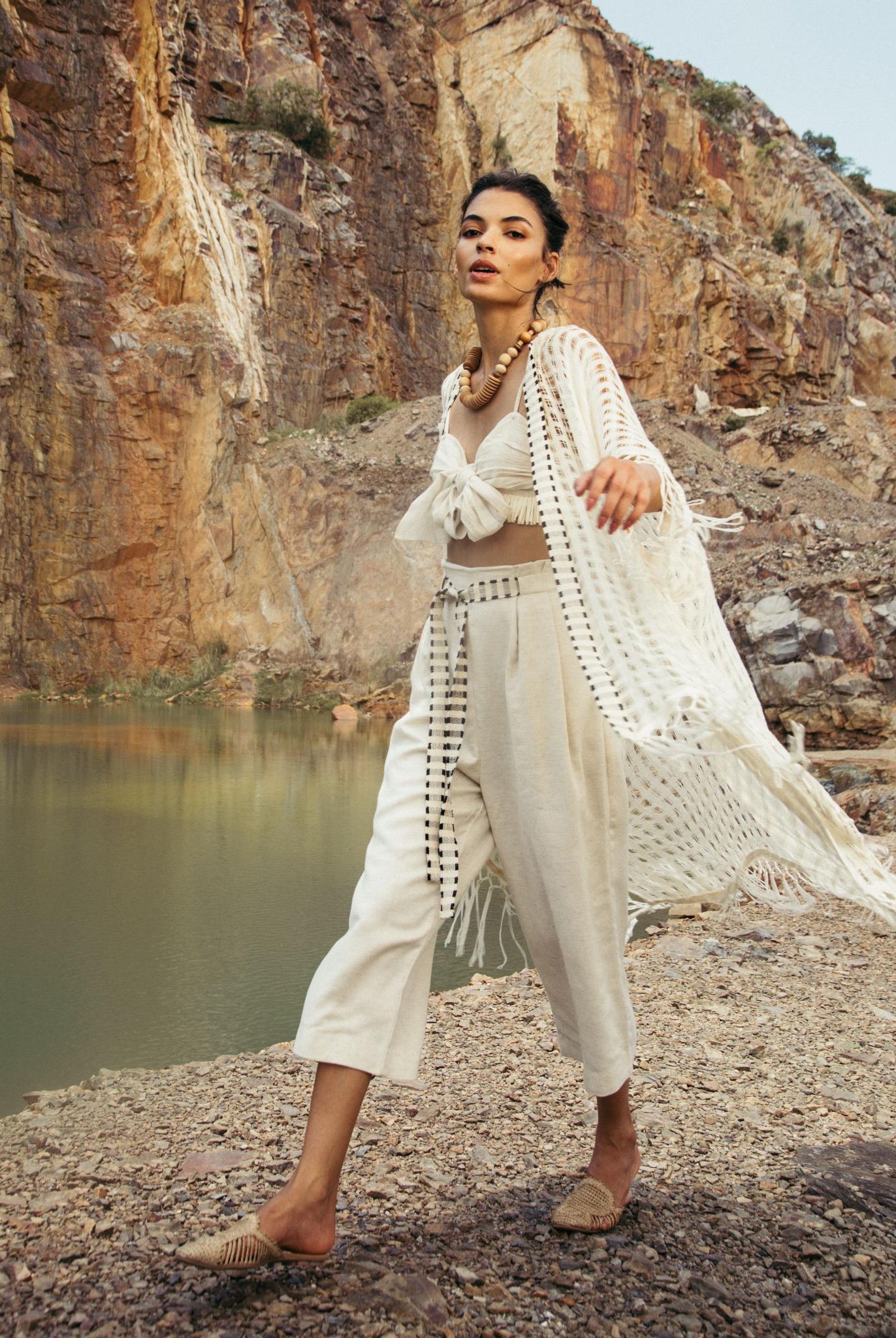 Natural Coloured Fringe Set - CiceroniCo-ord SetPriyanca Khanna