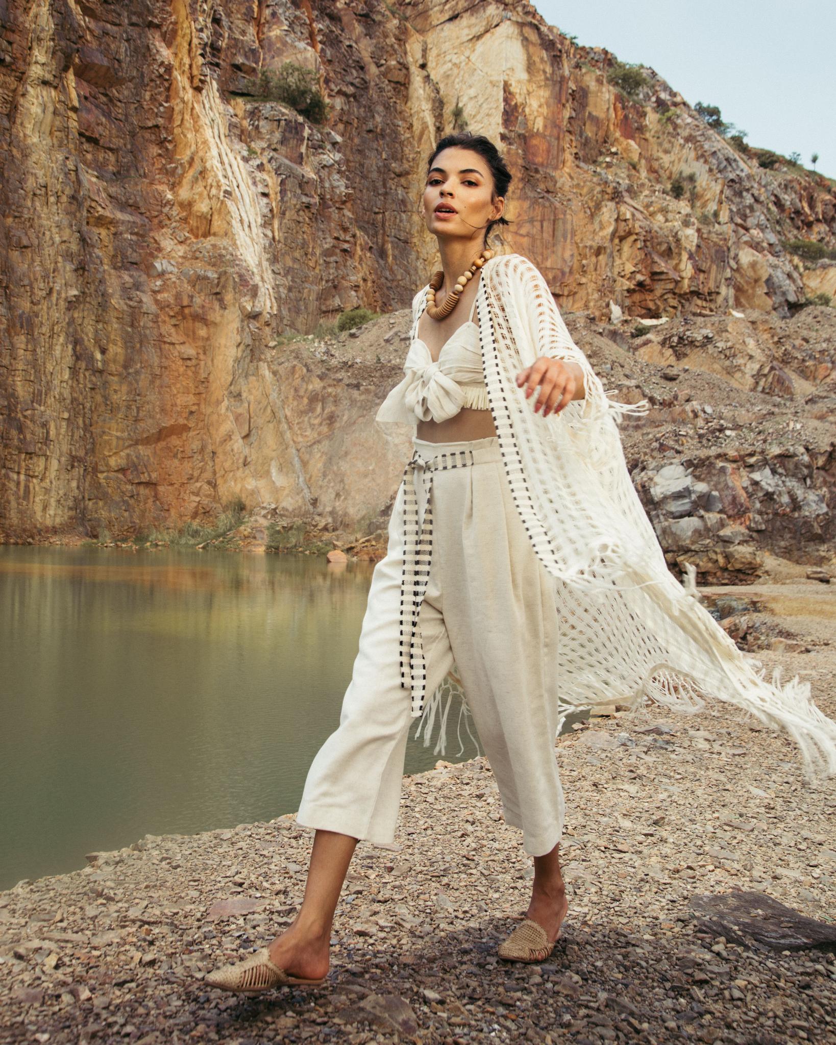 Natural Coloured Fringe Set - CiceroniCo-ord SetPriyanca Khanna