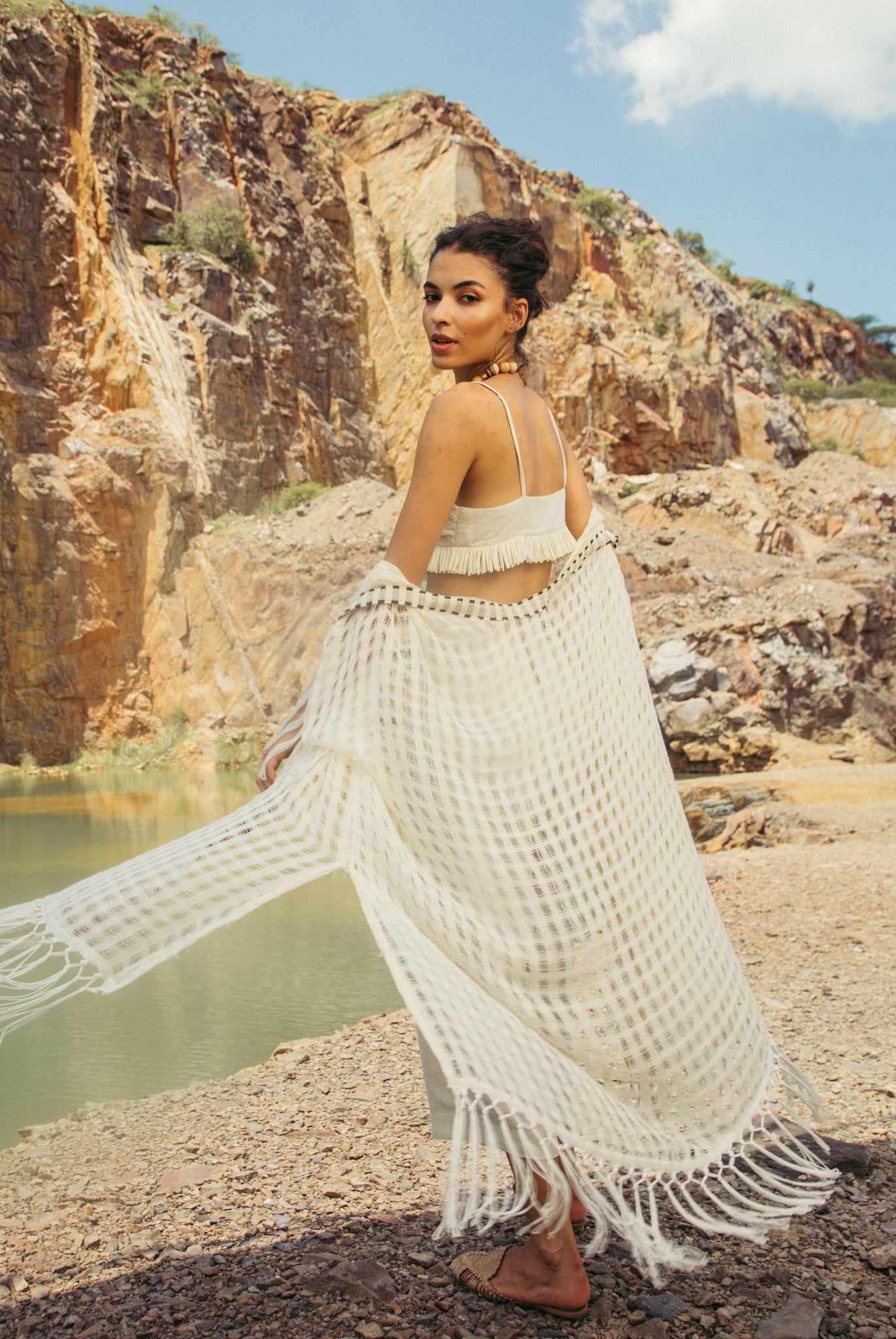 Natural Coloured Fringe Set - CiceroniCo-ord SetPriyanca Khanna