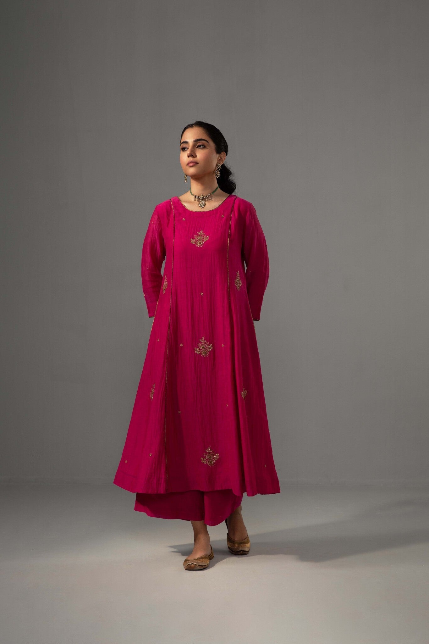 Noor Kurta Dupatta Set - Fuchsia Pink - CiceroniKurta Set, Festive wearLabel Shreya Sharma