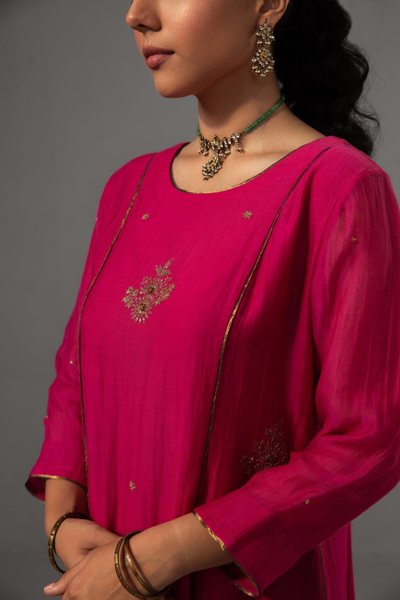 Noor Kurta Dupatta Set - Fuchsia Pink - CiceroniKurta Set, Festive wearLabel Shreya Sharma
