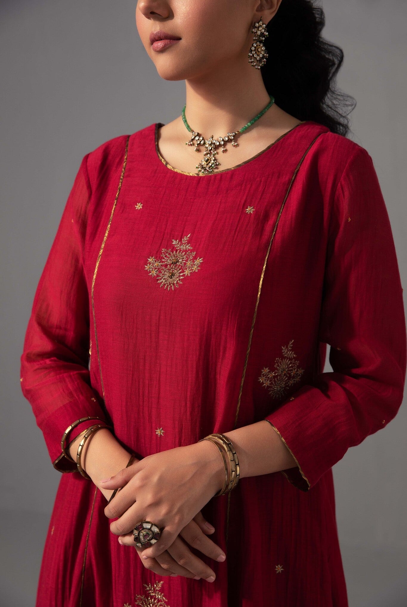 Noor Kurta Dupatta Set - Red - CiceroniKurta Set, Festive wearLabel Shreya Sharma