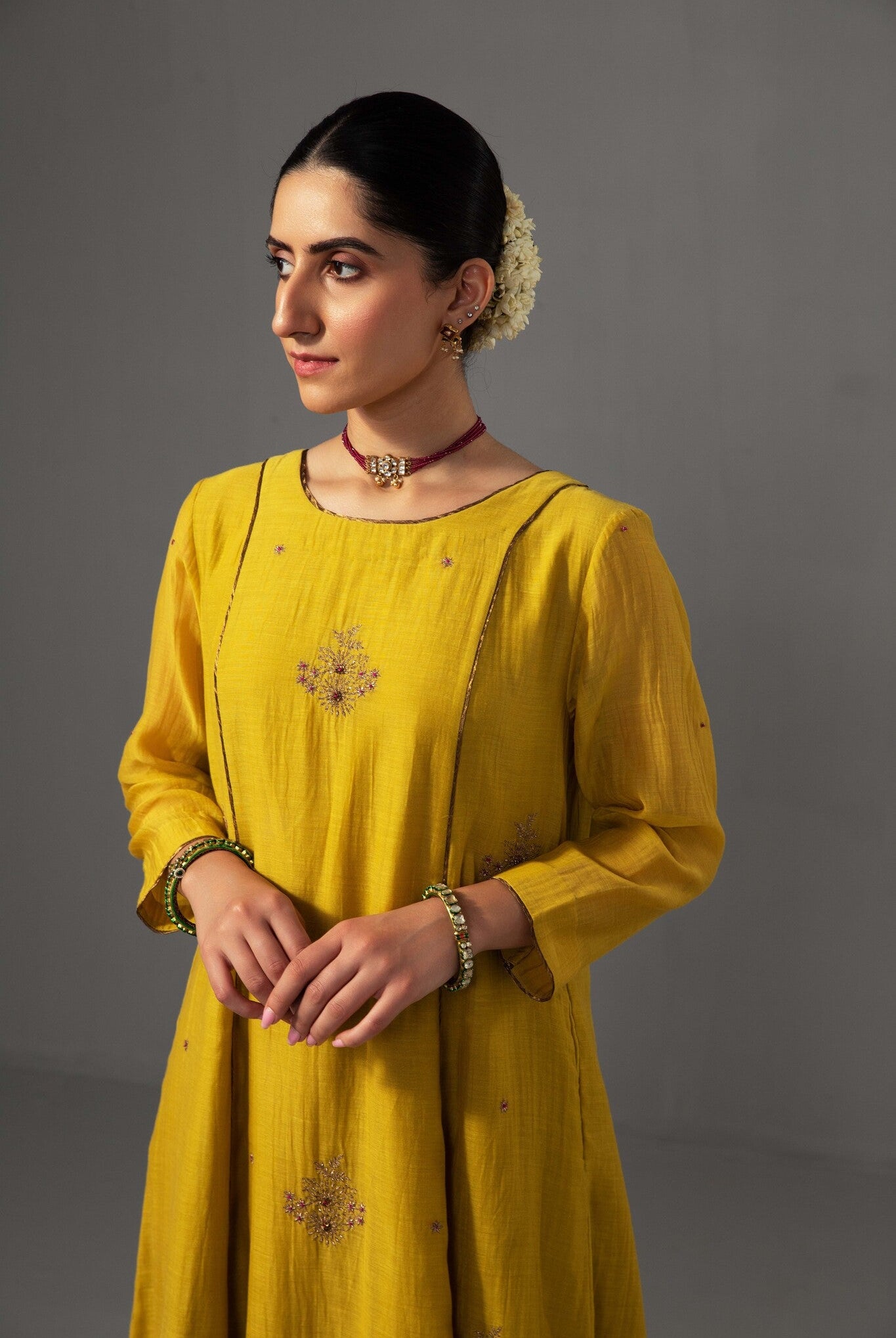 Noor Kurta Dupatta Set - Yellow - CiceroniKurta Set, Festive wearLabel Shreya Sharma