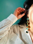 Nura Green Gold Plated Earrings - CiceroniEarringsAimra'a