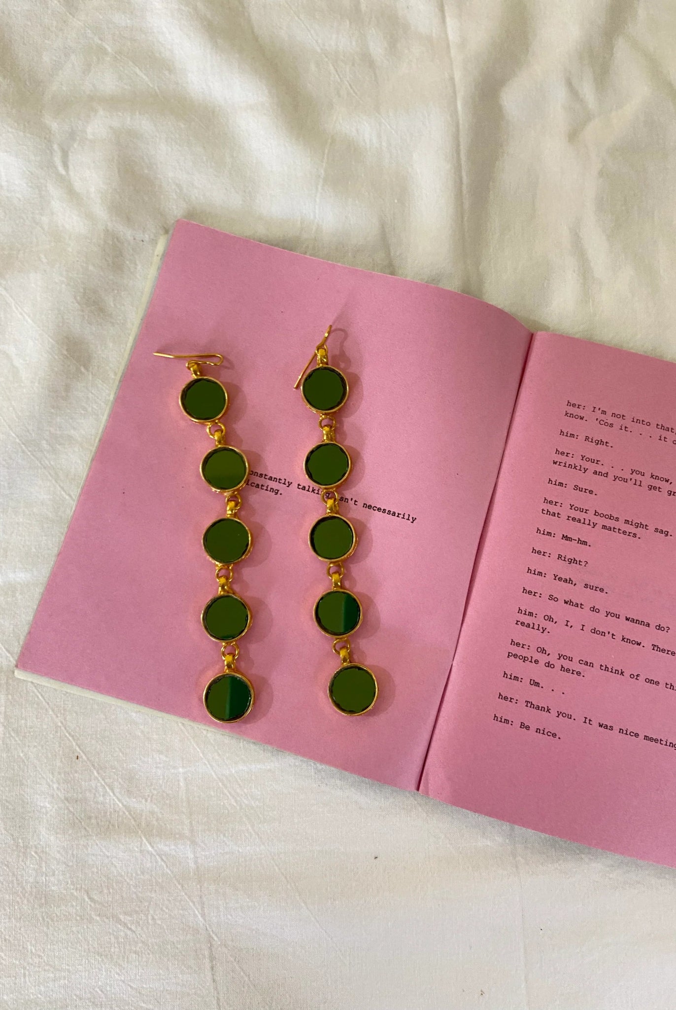Nura Green Gold Plated Earrings - CiceroniEarringsAimra'a
