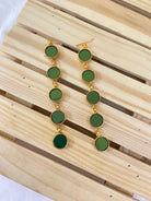 Nura Green Gold Plated Earrings - CiceroniEarringsAimra'a