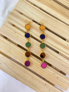 Nura Multicolour Gold Plated Earrings - CiceroniEarringsAimra'a