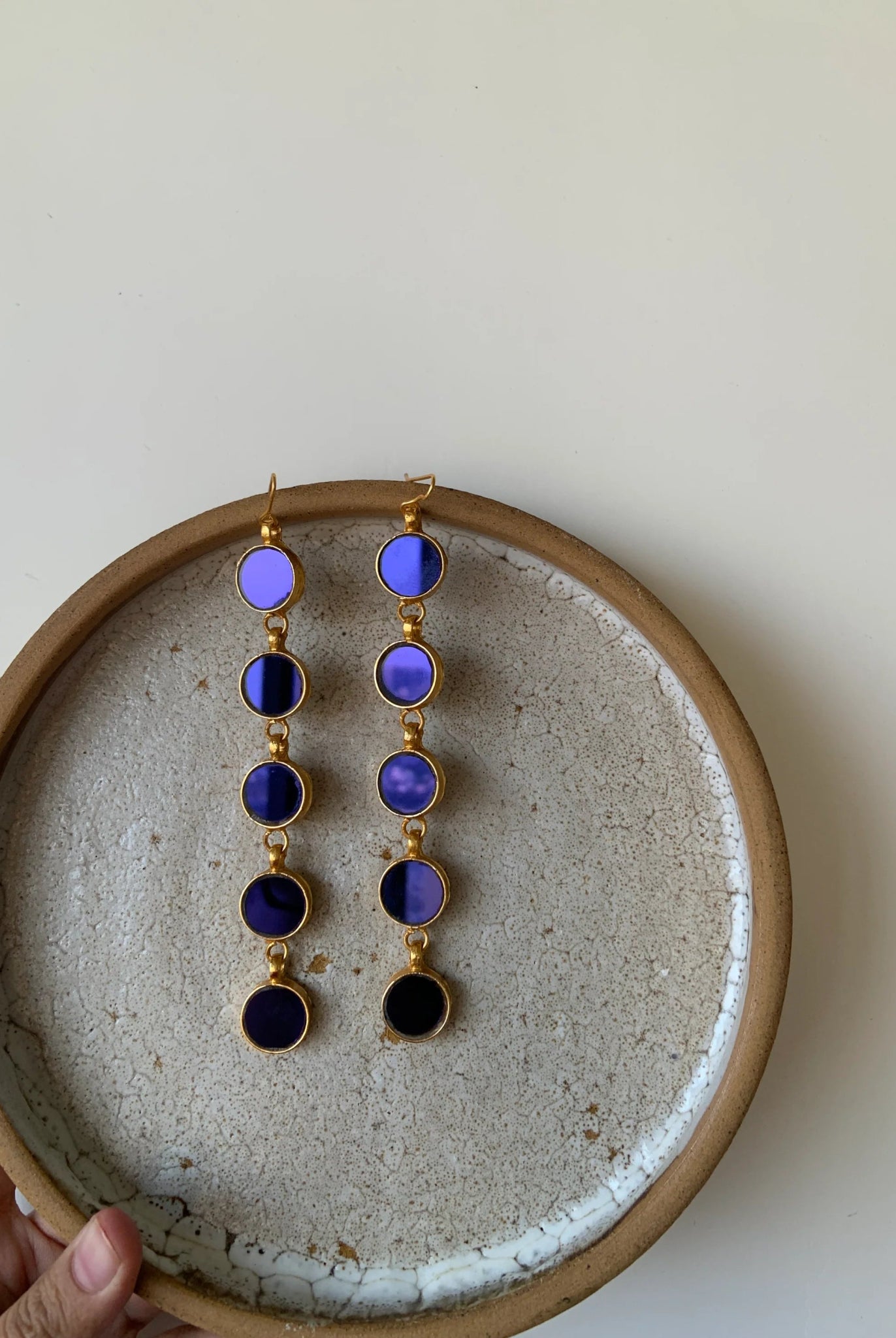 Nura Royal Blue Gold Plated Earrings - CiceroniEarringsAimra'a