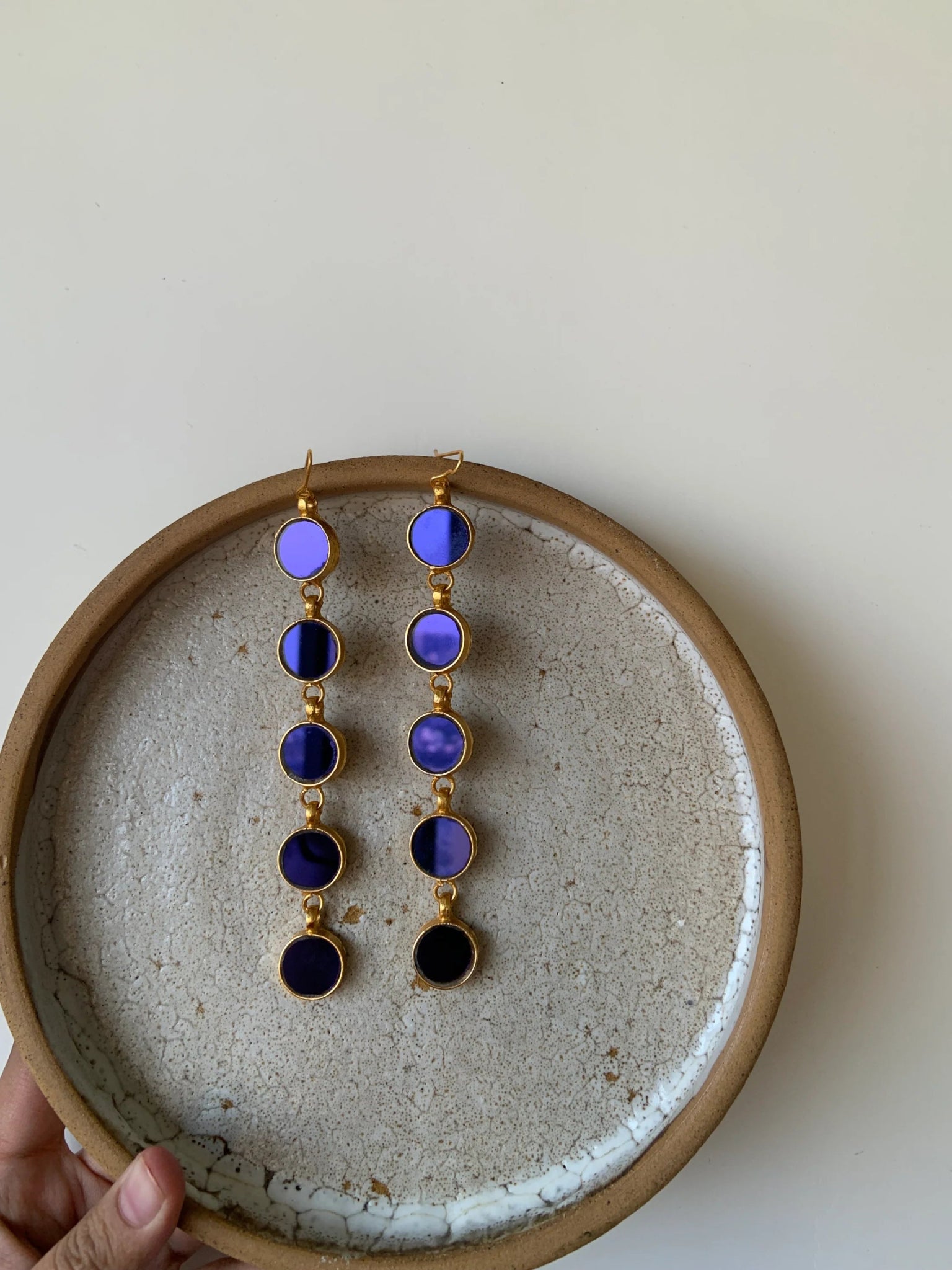 Nura Royal Blue Gold Plated Earrings - CiceroniEarringsAimra'a