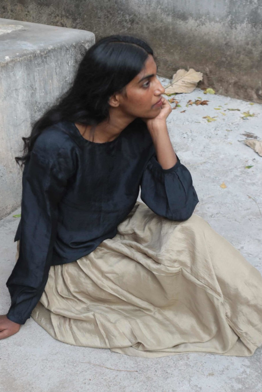 Oat Skirt & Charcoal Blouse - Ciceroniskirtwith N.