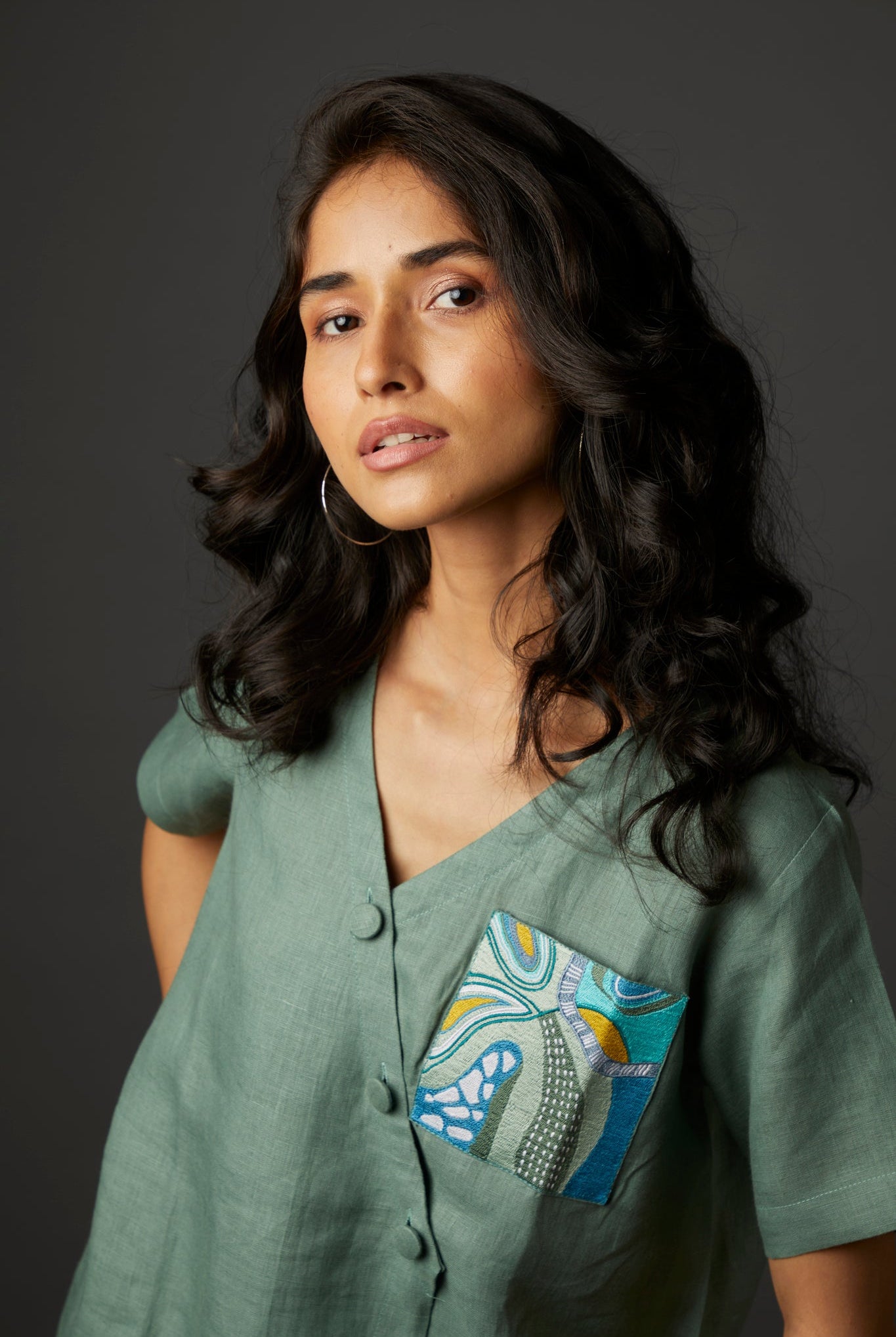 Ocean Eyes Kimono Top - CiceroniTopsArtbeats by Keerthana