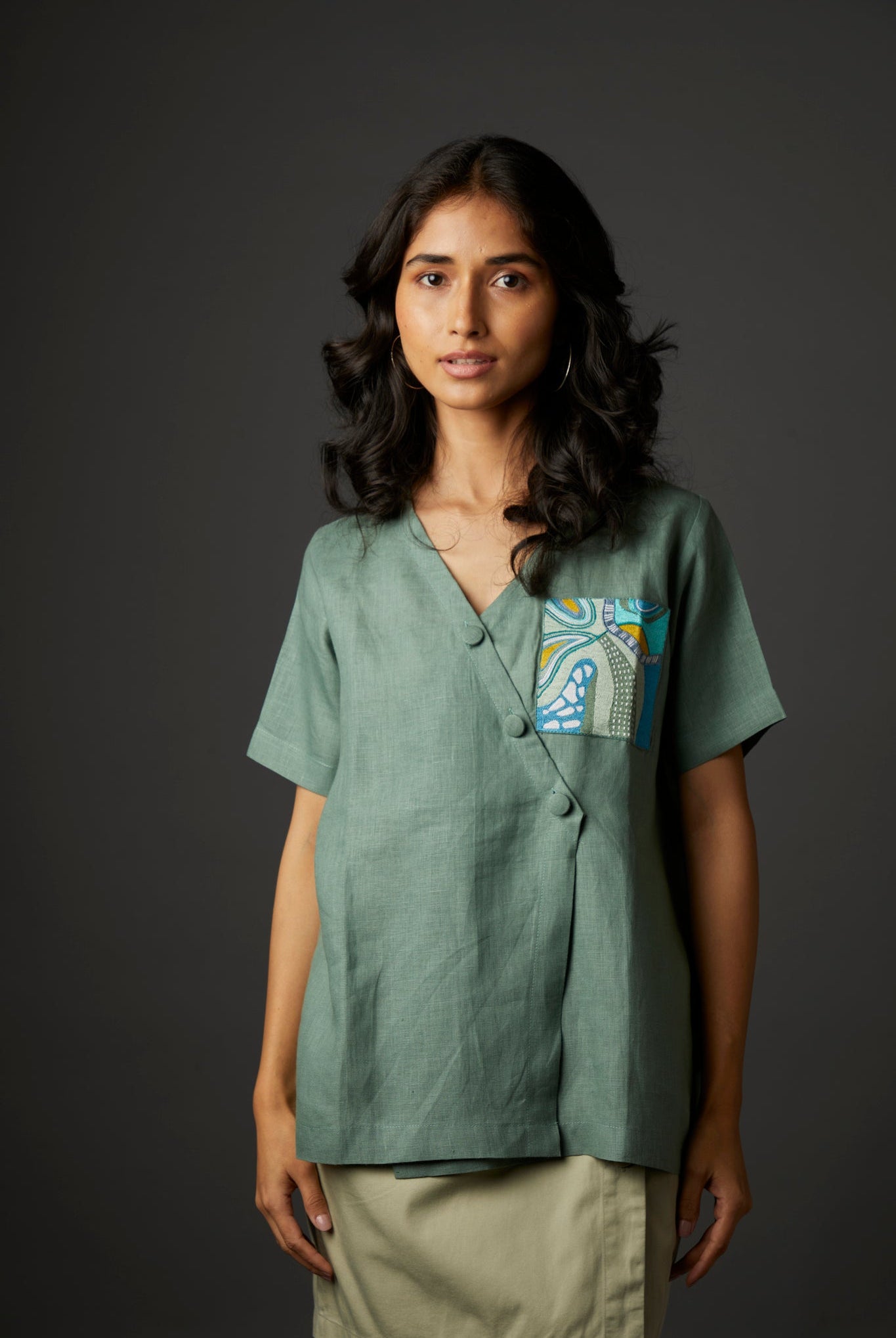 Ocean Eyes Kimono Top - CiceroniTopsArtbeats by Keerthana