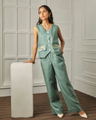 Ocean Eyes Waist Coat Co-ord Set - CiceroniCo-ord SetArtbeats by Keerthana