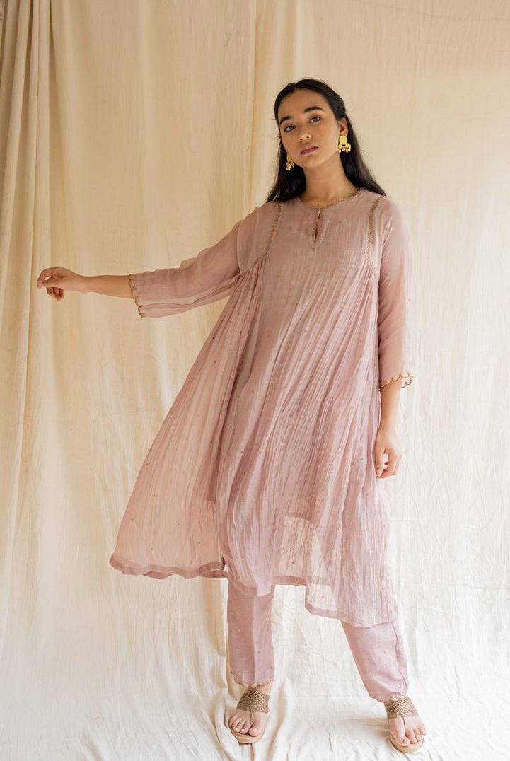 Old Rose Arsh Kurta Set - CiceroniNirjara