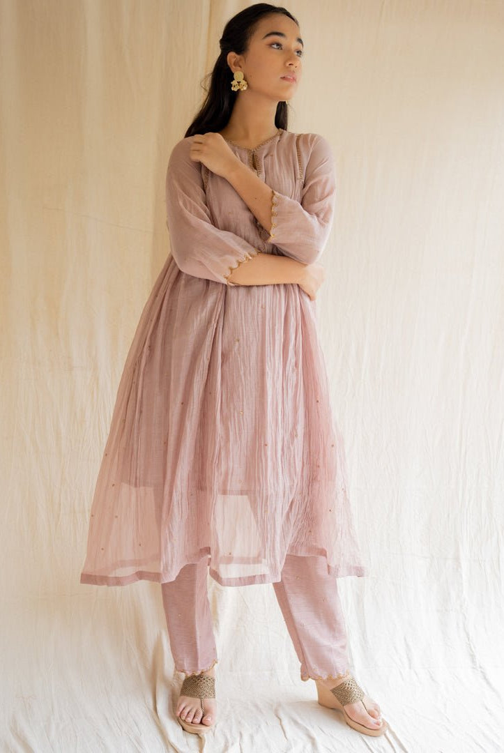 Old Rose Arsh Kurta Set - CiceroniNirjara