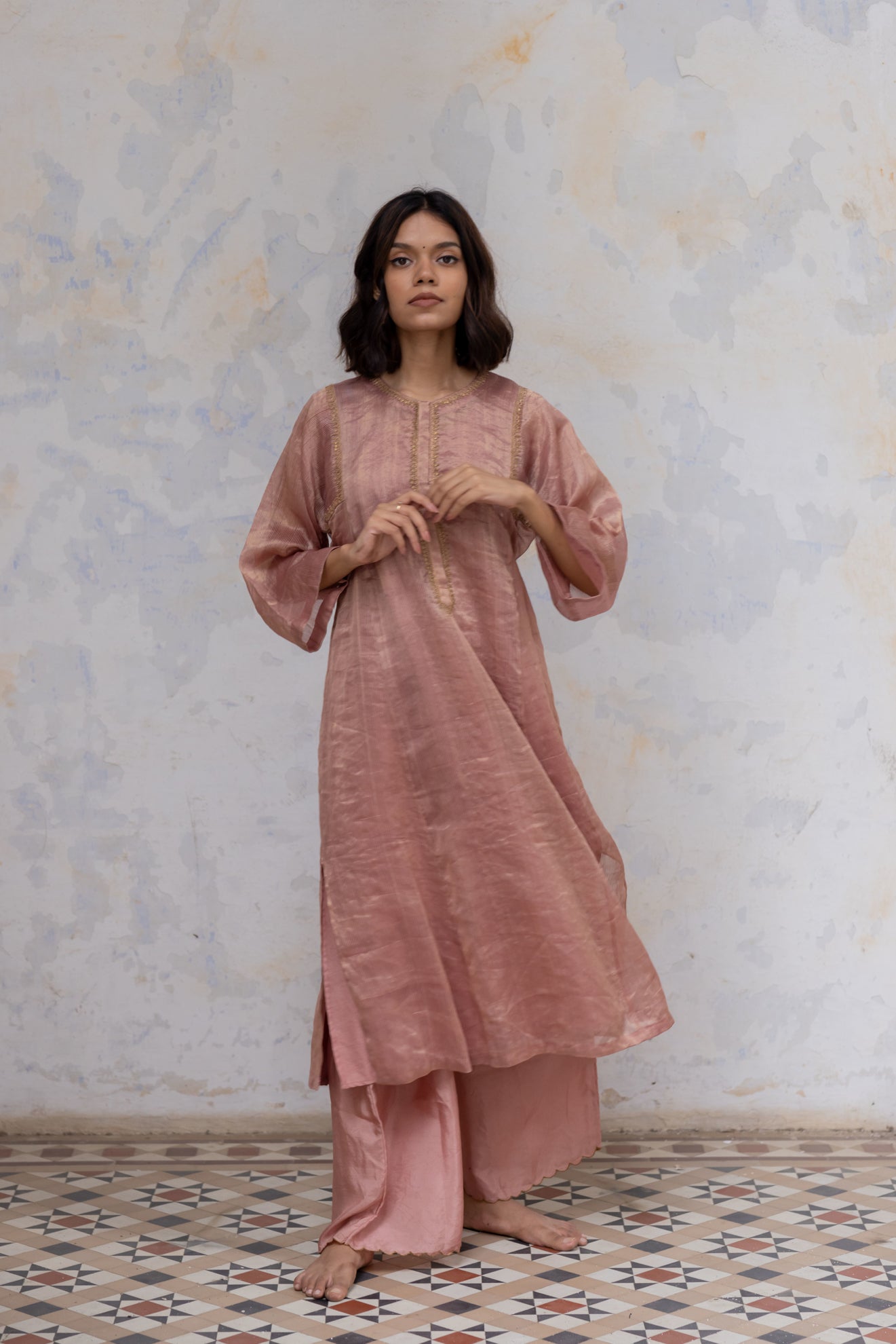 Old Rose Hazrat Kurta Set - CiceroniNirjara