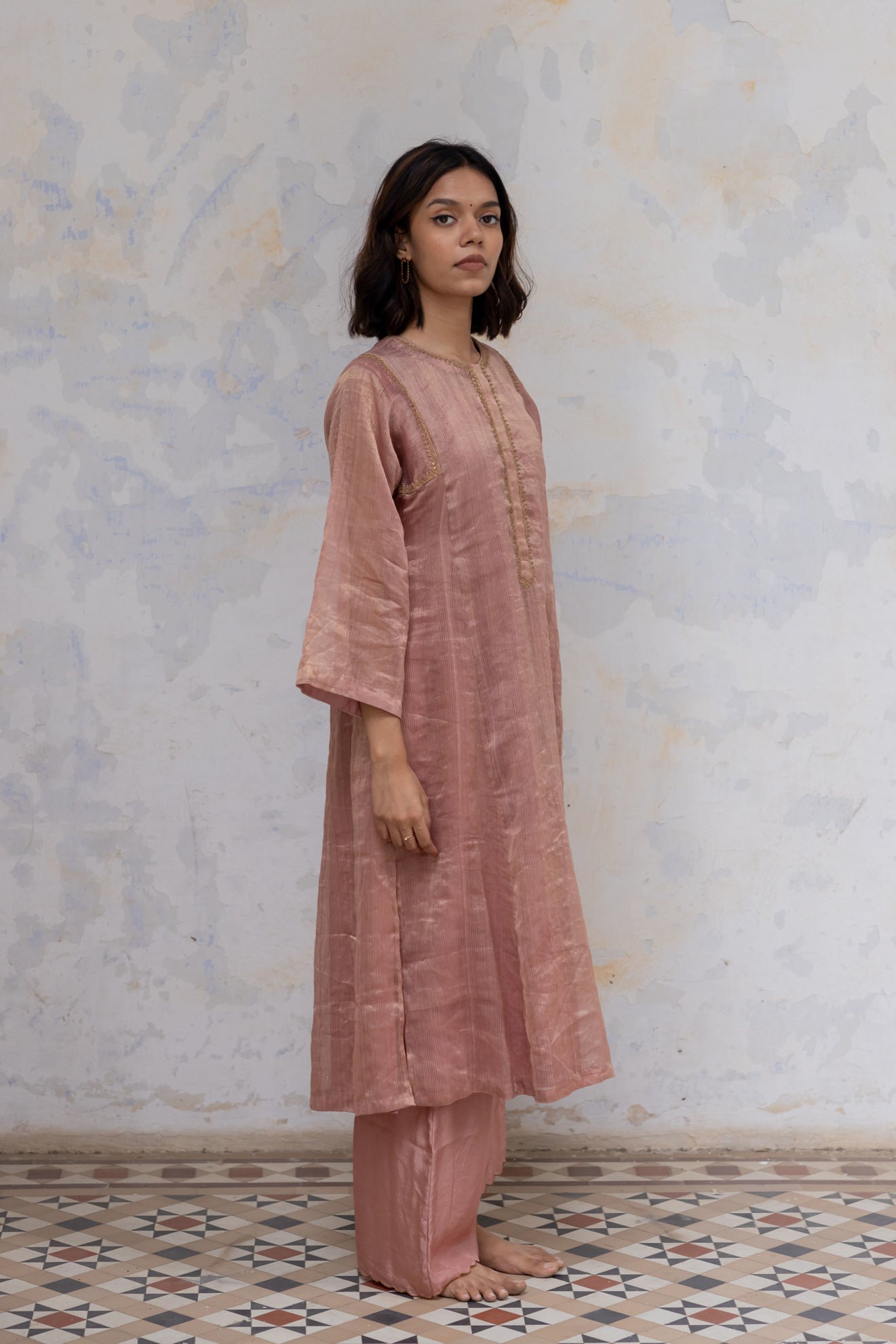 Old Rose Hazrat Kurta Set - CiceroniNirjara