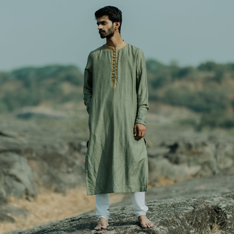 Olive Nawab Kurta - CiceroniNirjara