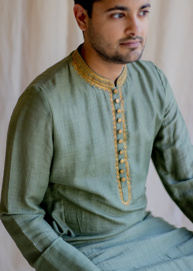Olive Nawab Kurta - CiceroniNirjara