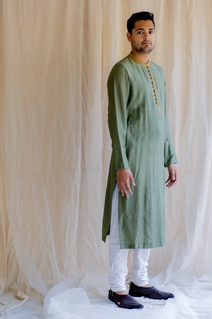 Olive Nawab Kurta - CiceroniNirjara