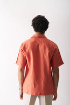 Orange Blossom - Mens Hand Embroidered Pure Linen Shirt - CiceroniShirtsCultura Studio