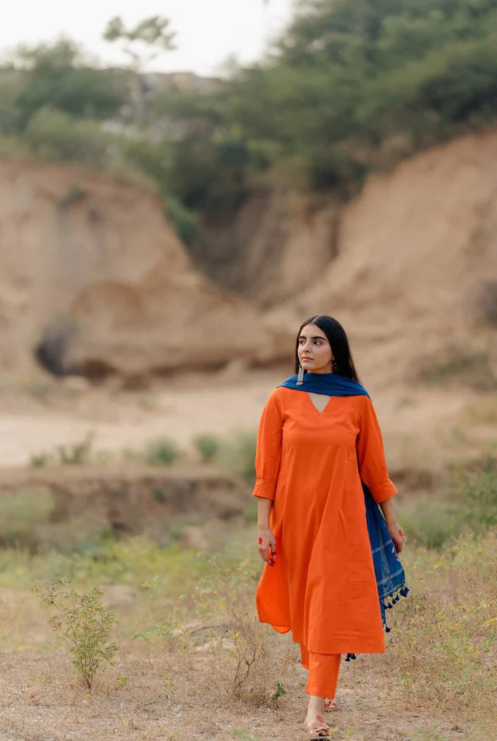 Orange Kurta Set - CiceroniCo-ord SetMaidaan