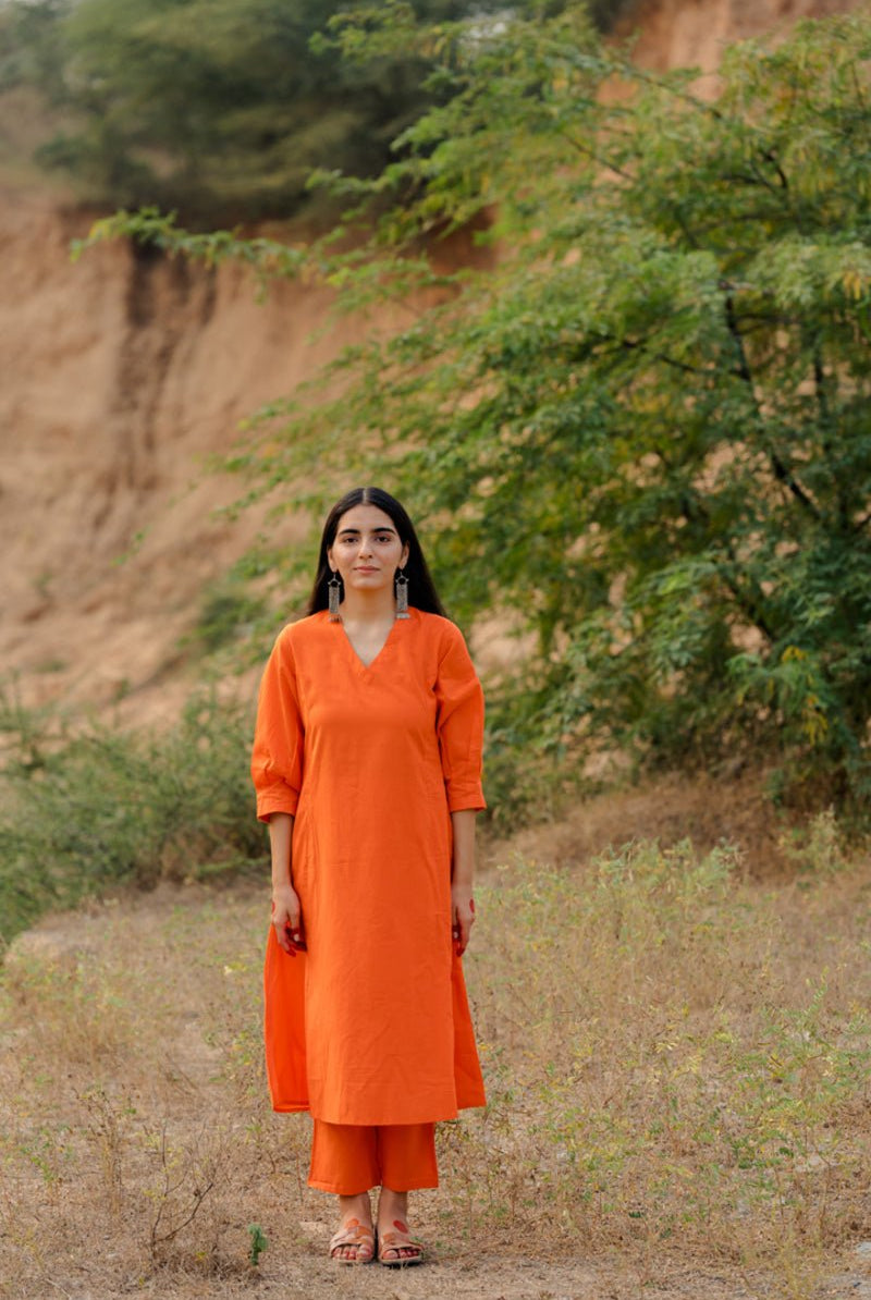 Orange Kurta Set - CiceroniCo-ord SetMaidaan