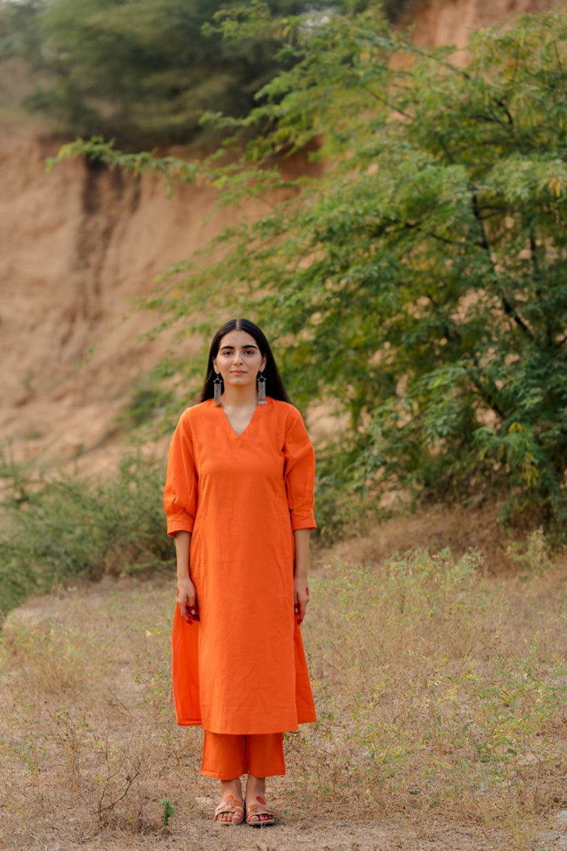 Orange Kurta Set - CiceroniCo-ord SetMaidaan
