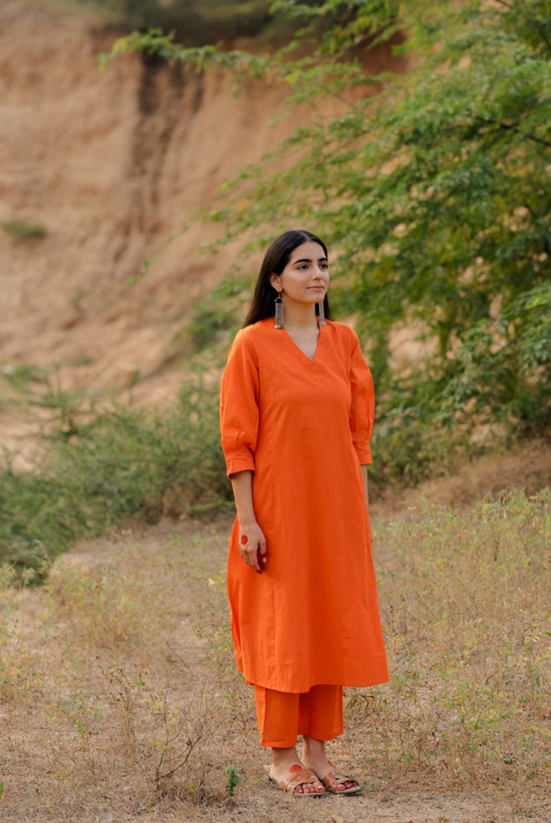 Orange Kurta Set - CiceroniCo-ord SetMaidaan