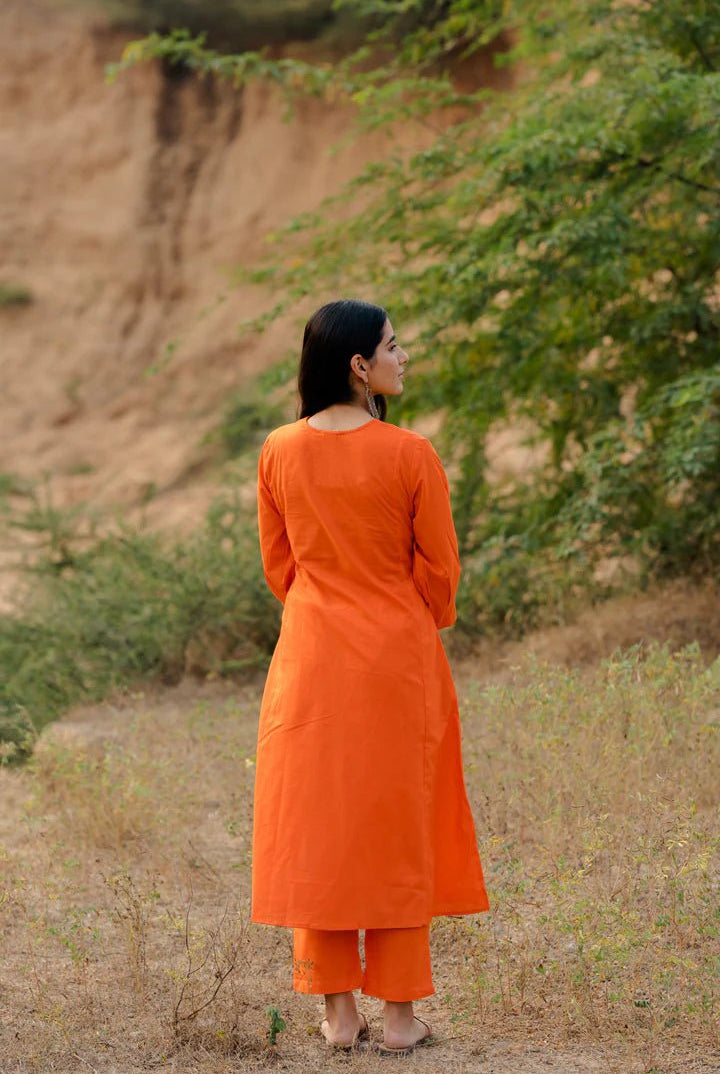 Orange Kurta Set - CiceroniCo-ord SetMaidaan