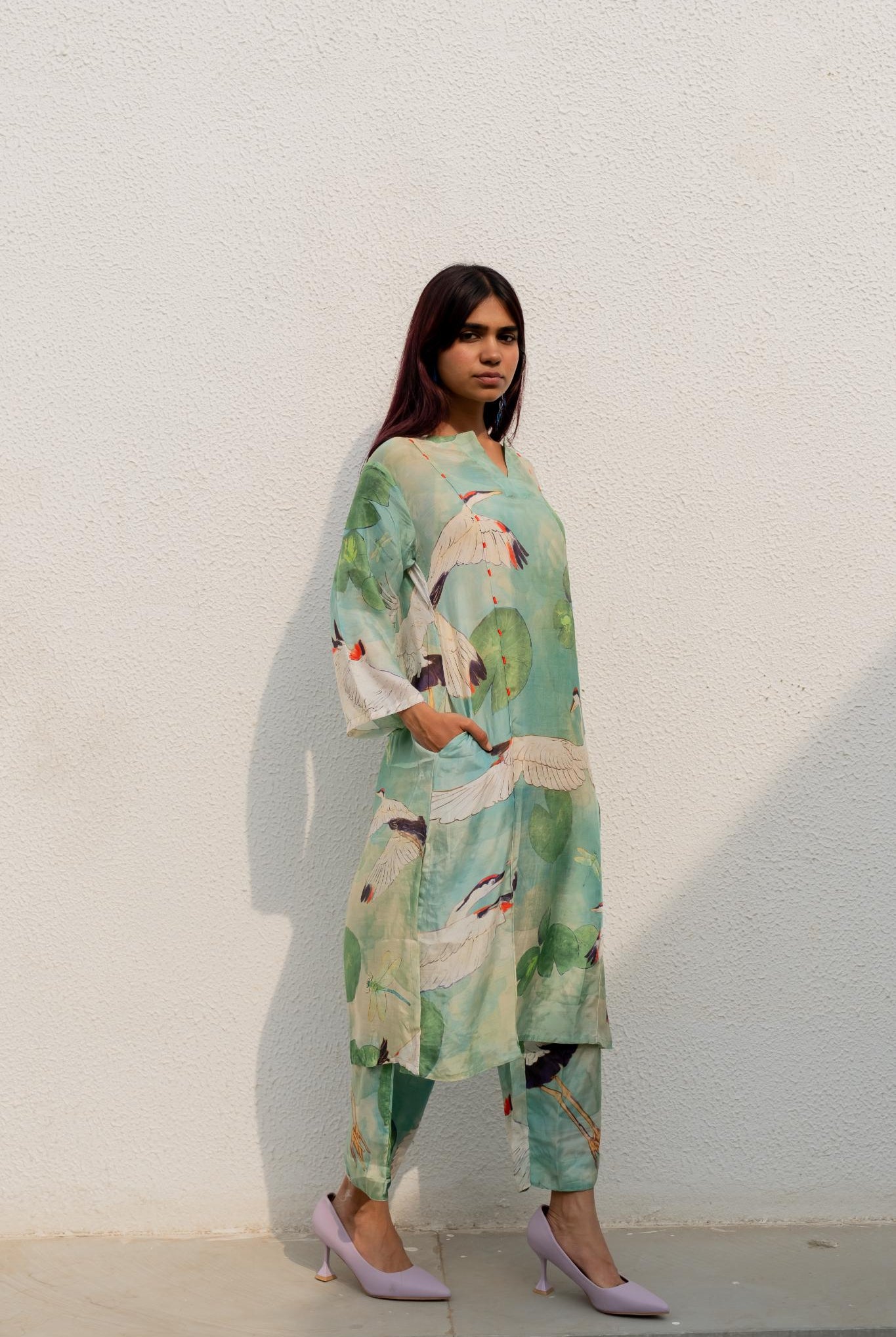 Oriental Cranes and Frogs Kurta Set - CiceroniKurta SetSilai Studio